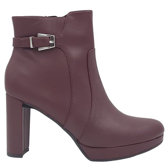 Naturalizer Women Platform Ankle Booties Braxton Size US 10M Cab Sauvignon Red - Picture 2 of 5